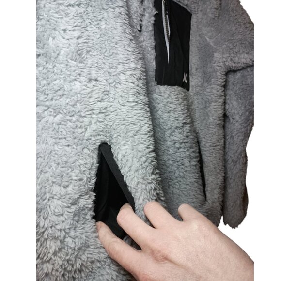 Boys Hurley Half-Zip Fleece - Grey - Medium (8) - Picture 3 of 7